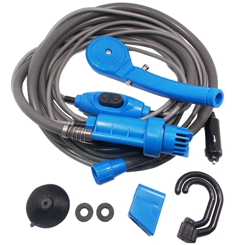 (image for) Portable Camping Shower Hiking Travel DC12V Car Charger Outdoor Bath Shower of Plant Watering Car Cleaning Pet Bath Pump